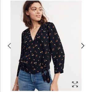 EUC wrap top in flower toss